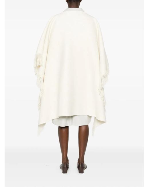 Totême  White Fringe-Detailing Scarf