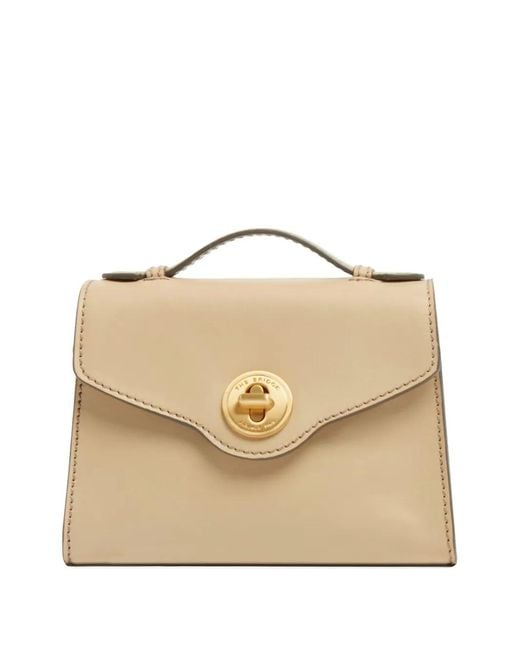 The Bridge Natural Leather Twist-Lock Tote Bag