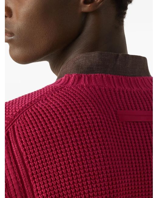 Zegna Red V-Neck Knitwear for men