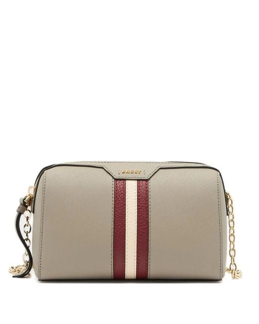 Bally Brown Embossed Ribbon Mini Bag