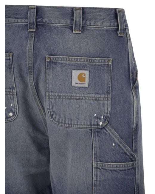 Carhartt Blue Double Knee Paint-Splatter Jeans