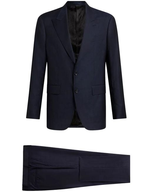 Traje A Cuadros Etro de hombre de color Blue