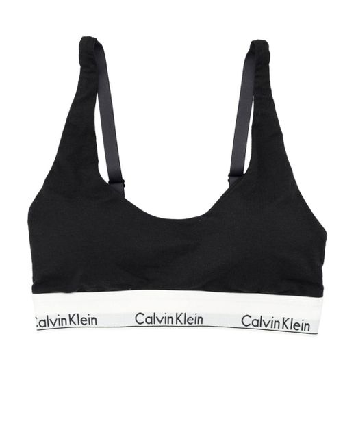 Bralette à doublure légère Calvin Klein en coloris Black