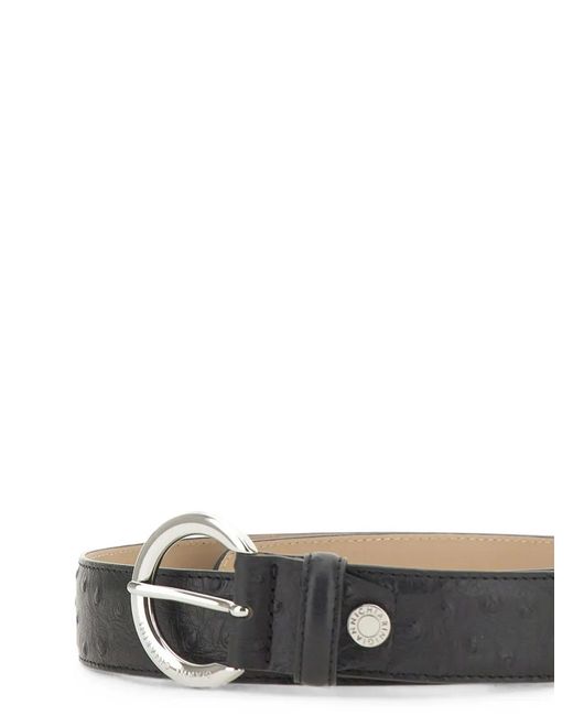 Gianni Chiarini White Ostrich-Effect Padded Belt