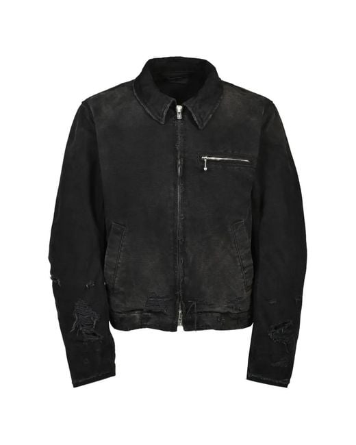FILTH Black Distressed Denim Jacket for men