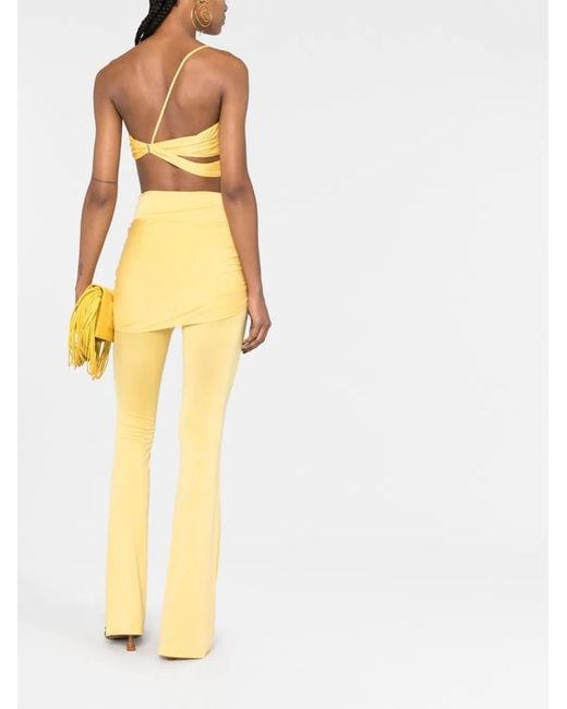 Jacquemus Yellow Espelho Foldover Drawcord Pants