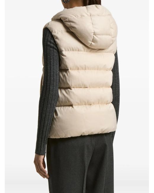 Peserico Natural Hooded Quilted Vest