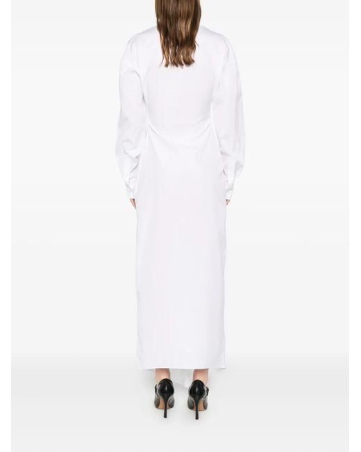 Viktor & Rolf White Dragged Neckline Shirt Dress