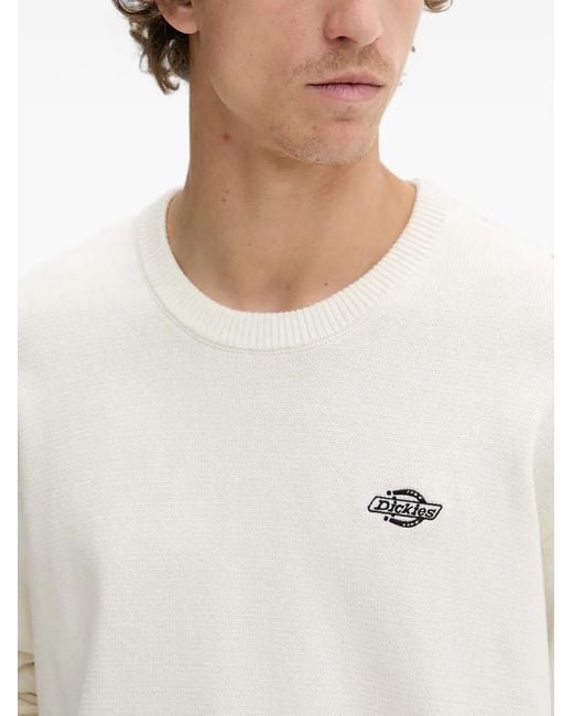 Dickies White Summerdale Logo-Embroidered Sweater for men