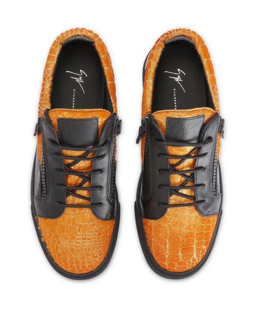Giuseppe Zanotti Blue Frankie Double-Zip Low-Top Sneakers for men