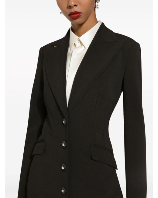 Cappotto in jersey punto milano di Dolce & Gabbana in Black