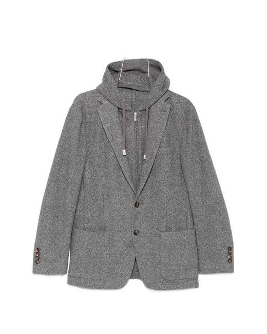 Chaqueta Con Capucha Eleventy de hombre de color Gray