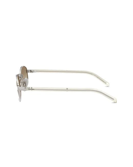 Prada Natural Round-Frame Sunglasses