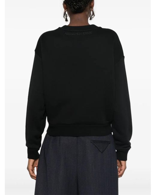 McQueen Black Logo-Embroidered Sweatshirt