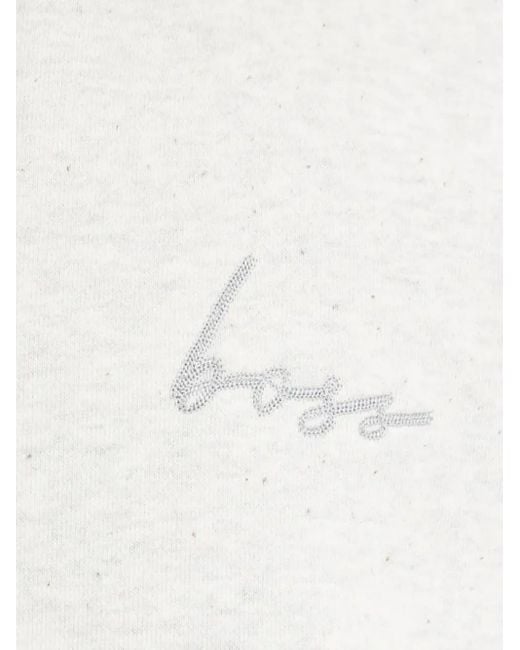 Boss Blue Logo-Embroidered Cut-Out Hoodie
