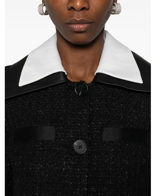 Self-Portrait Black Bouclé Mini Dress