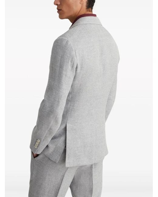 Brunello Cucinelli Gray Single-Breasted Blazer for men