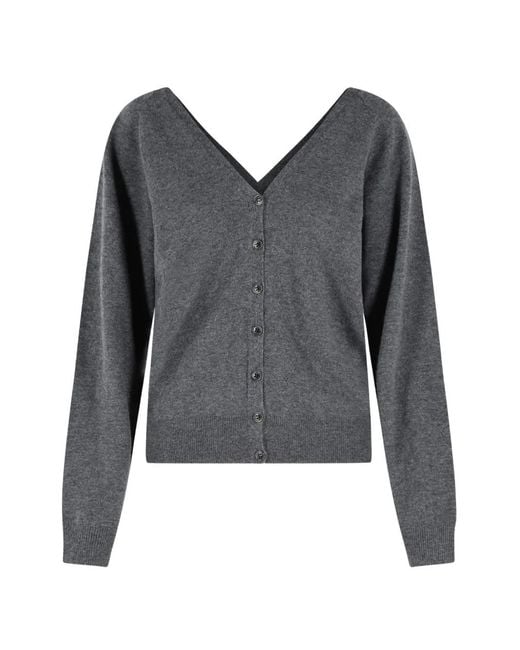 Lisa Yang Gray V-Neck Cashmere Cardigan