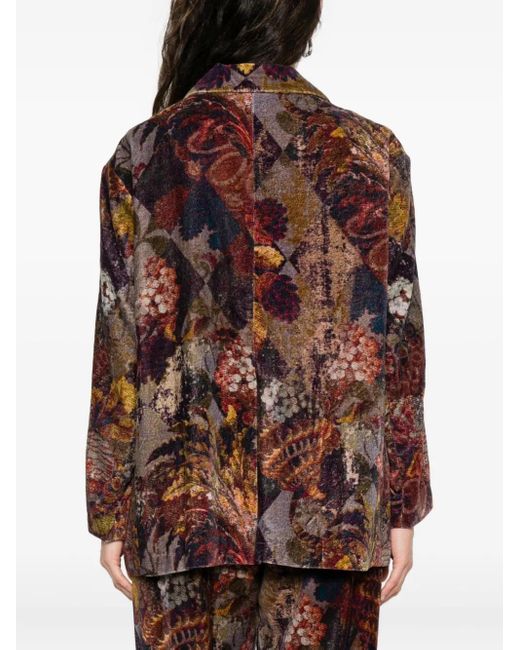 Blazer À Fleurs Imprimées Yavi en coloris Brown