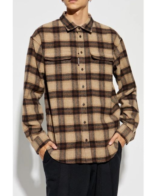 DSquared² Brown Checkered Shirt for men