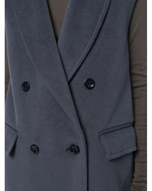 Herno Blue Doppelreihiger Mantel aus Velours