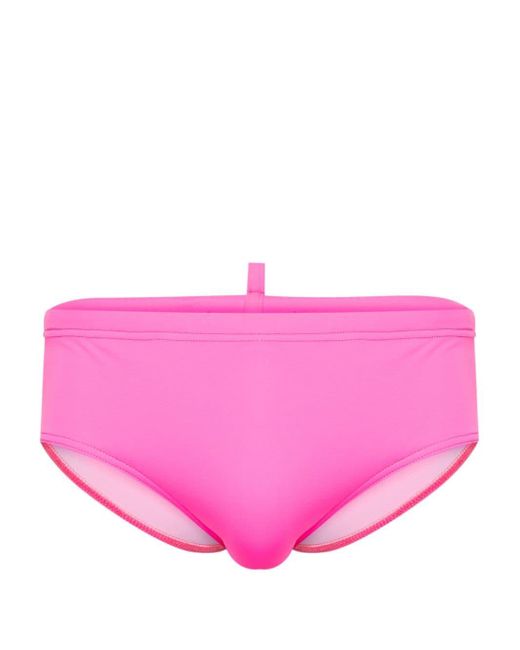 DSquared² Pink Logo-print Elasticated-waistband Swimming Trunks for men