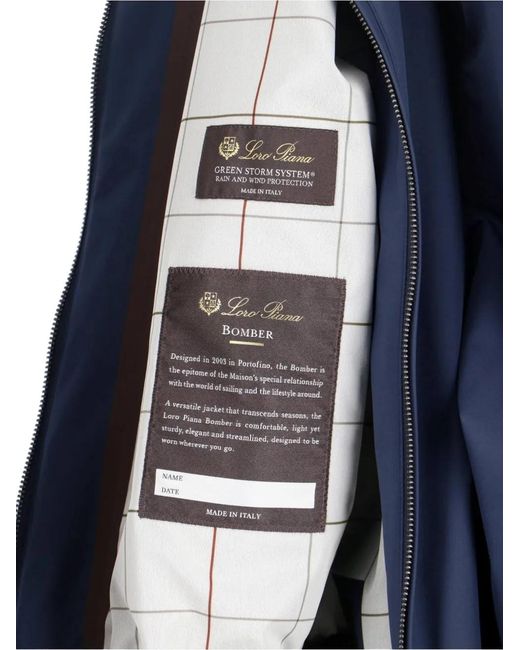 Loro Piana Blue Veste À Fermeture Zippée for men
