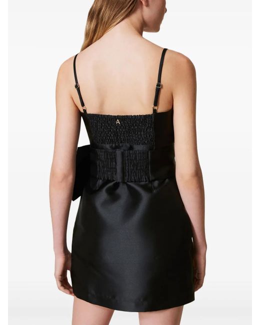 Twinset Black Bow-Detailing Mini Dress