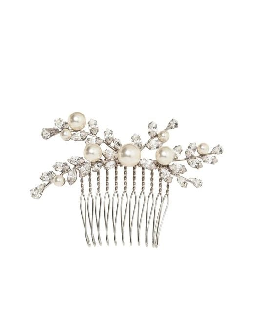 Jennifer Behr White Verla Embellished Comb