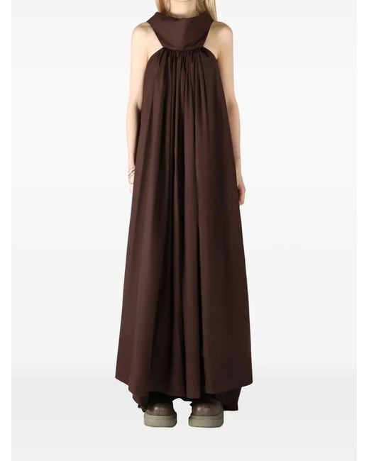 Rick Owens Brown Hollywood Chalice Poplin Gown