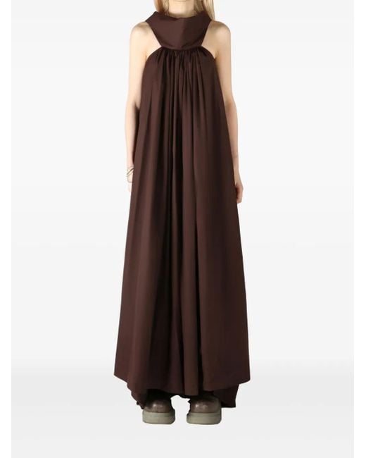 Rick Owens Brown Hollywood Chalice Poplin Gown