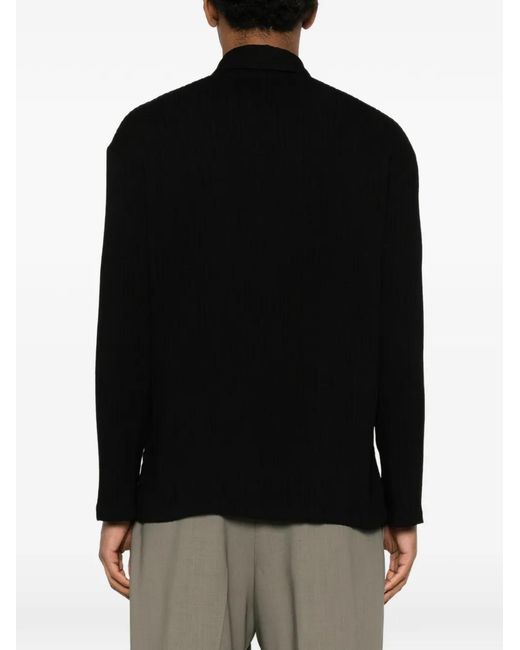 Sandro Black Long-Sleeve Buttoned Shirt for men