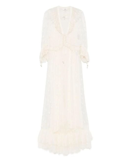 Chloé White Embroidered Lace Maxi Dress
