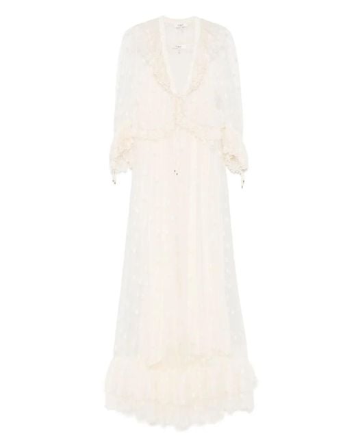 Chloé White Floral-Embroidered Maxi Dress