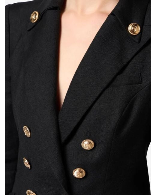 Elisabetta Franchi Black Double-Breasted Jacket With Flap Pockets