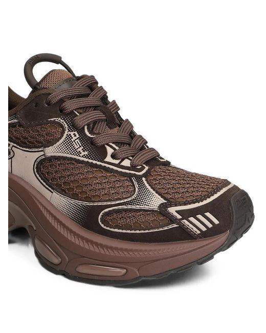Ash Brown Dragon03 Mesh-Panel Low-Top Sneakers