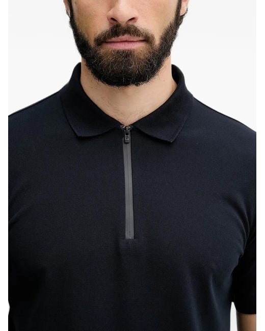 Fusalp Black Anatole Zip-Fastening Short-Sleeve Polo Shirt for men