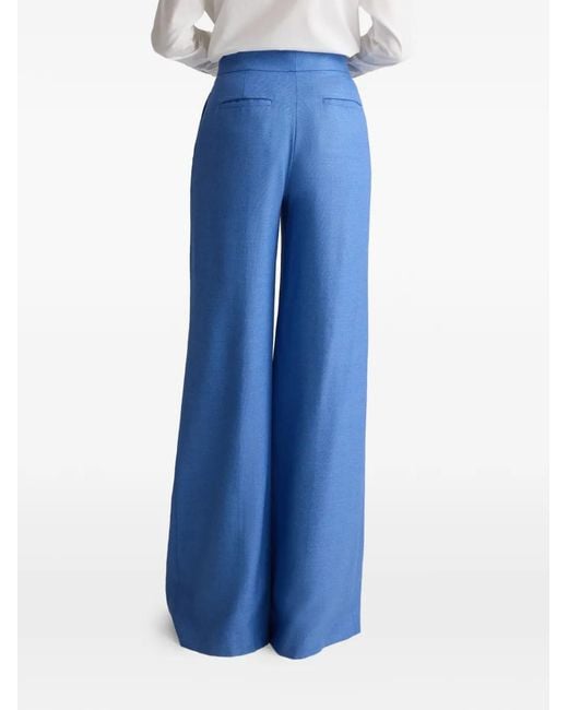 St. John Blue Suiting Wide Leg Trousers