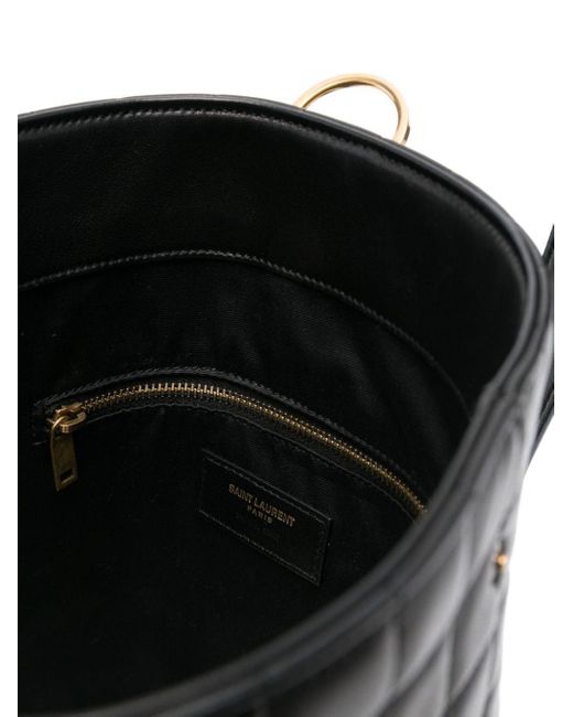 Saint Laurent Black Cecile Leather Bucket Bag