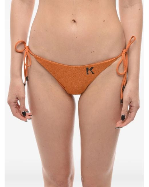 Karl Lagerfeld Natural Side-Tie Bikini Bottoms