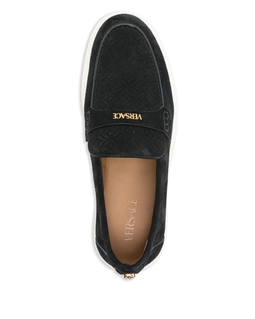 Versace Black Crosta Loafers for men