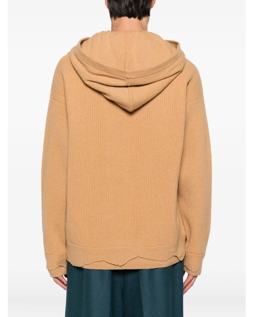 Laneus Natural Ribbed Hoodie for men