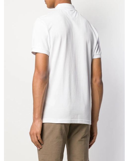 Hackett White Embroidered Logo Polo Shirt for men