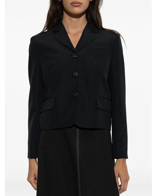 Marni Black Single-Vent Cropped Blazer