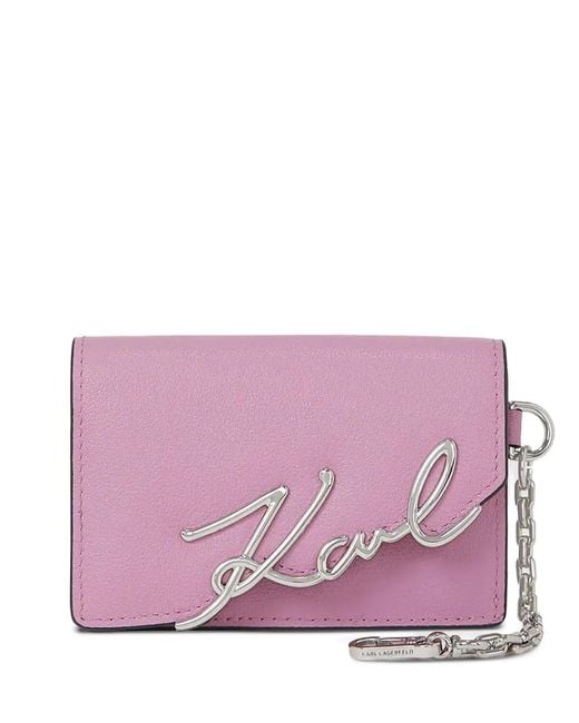 Karl Lagerfeld Purple Logo Chain Wallet