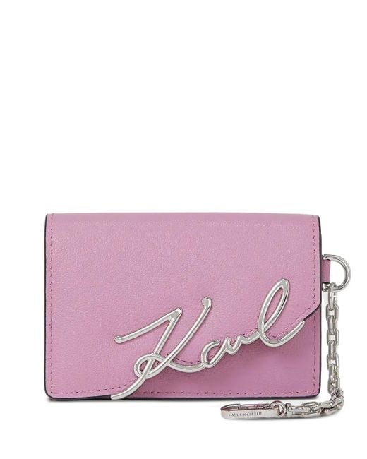Karl Lagerfeld Purple Logo Chain Wallet