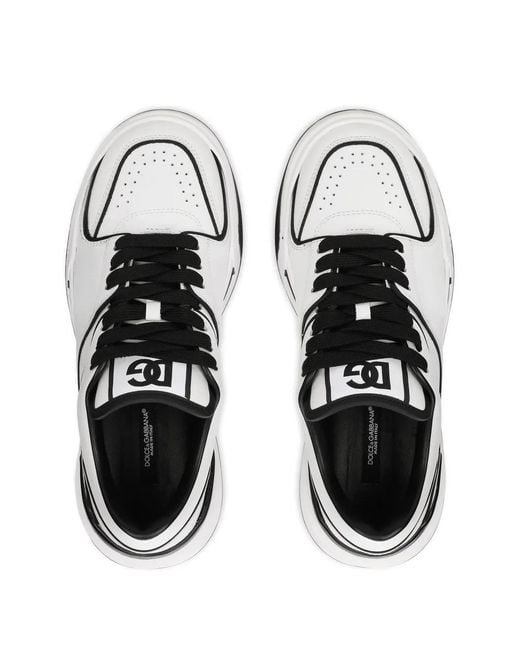 Dolce & Gabbana White Calfskin Nappa New Roma Sneakers for men