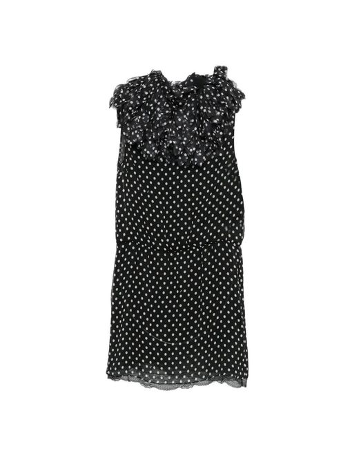 N°21 Black Polka Dot Ruffled Midi Dress