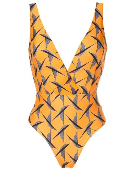 Maillot De Bain Evita À Col V Lygia & Nanny en coloris Orange