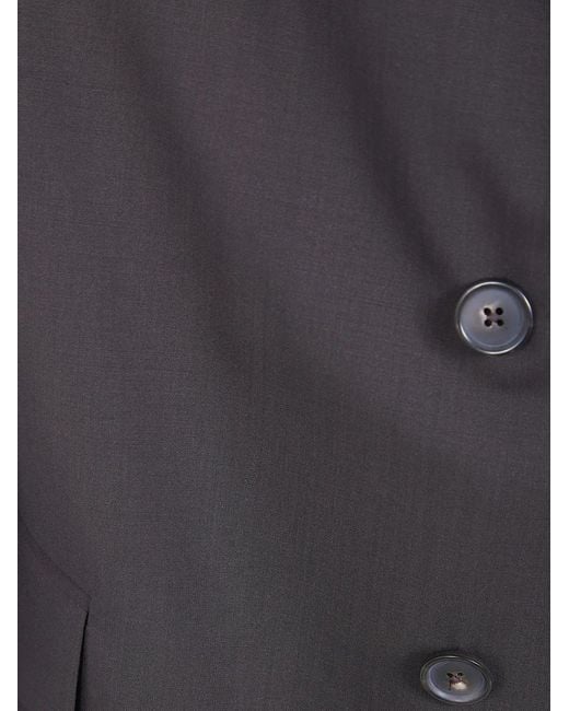 PT Torino Gray Blazer À Boutonnière Croisée for men